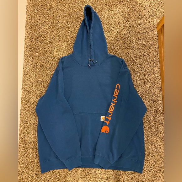 Carhartt | Shirts | Mens 2xl Blueorange Carhartt Hoodie Original Fit |  Poshmark